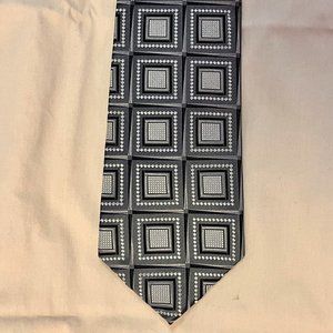 XMI For Nordstrom Silk Necktie * Black Silver * 56" * Never Worn
